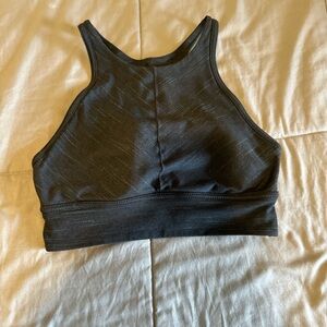 Prana Itzel high-neck sports bra in black.
